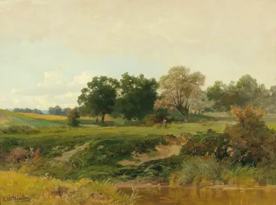 Landscape With Woman Gathering Wood