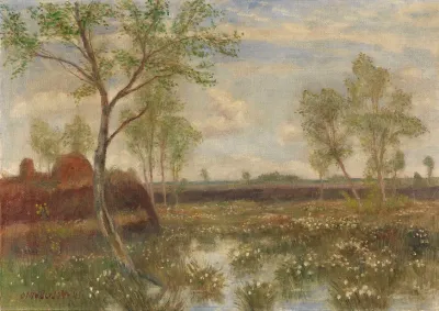 Landschaft Bei Fischerhude Fruhling Im Moor