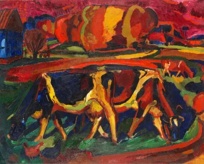 Landschaft Mit Kuhen 3