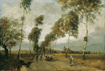 Landstrase Mit Birkenallee