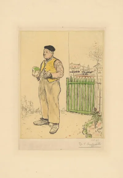 Le Bonhomme Venant De Peindre Sa Barriere