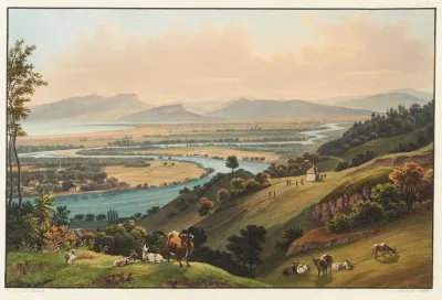 Le Cours Du Rhin Par Sa Vallee Avec La Vue Superieur Du Lac De Constance