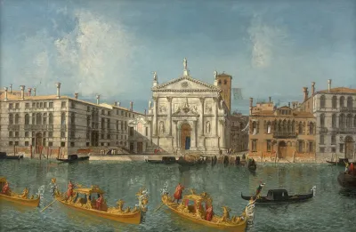 Le Grand Canal Avec Leglise De San Stae Venise