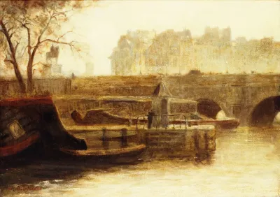 Le Pont Neuf Et Lile De La Cite Vus Du Quai Conti
