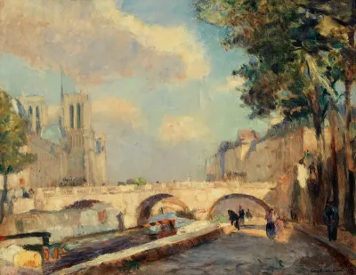 Le Pont Saint Michel Et Notre Dame Vus Du Quai Des Grands Augustins