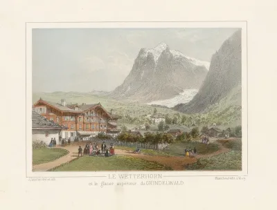 Le Wetterhorn Et Le Glacier Superieur Du Grindelwald