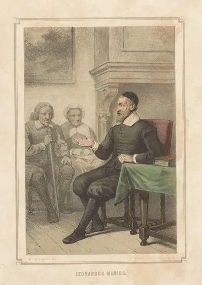 Leonardus Marius Van Der Goes Spreekt Een Man En Een Vrouw Toe Leonardus Marius