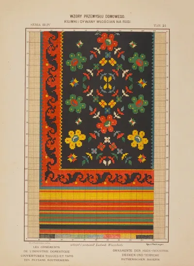 Les Ornements De Lindustrie Domestique Couvertures Tissues Et Tapis Des Paysans Routheniens Pl 21