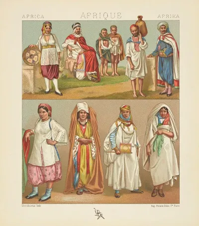 Les Populations Barbareques Costumes De Lalgerie Et De La Tunisie