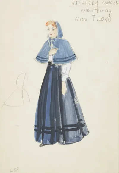 Life And Death Of An American Kathleen Dorgan Christening Miss Floyd Blue Hooded Cape With Blue Skirt