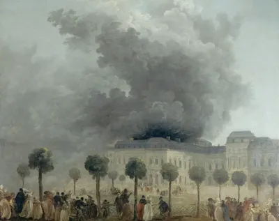 Lincendie De Lopera Vu Des Jardins Du Palais Royal Le 8 Juin 1781