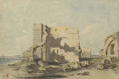 Lindisfarne Abbey Op Holy Island Northumberland