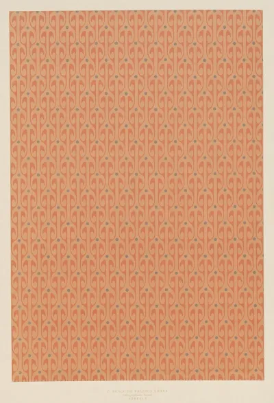 Lithografiertes Vorsatzpapier Ornamentales Flachenmuster 2