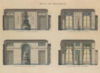 Longitudinal And Cross Sections Of The Dining Rooms Of The Hotel De Montholon