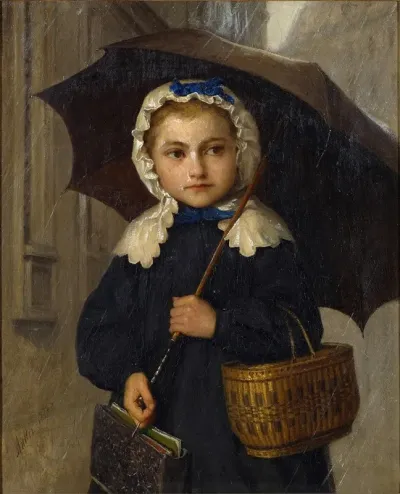 Louise Anker With An Umbrella