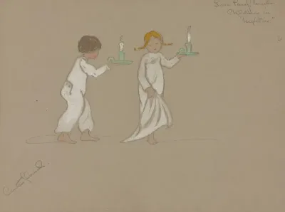 Love Lamp Number Children In Nighties