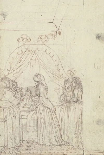 Lovelace Liegt Im Hintergrund Des Zimmers Auf Einem Himmelbett