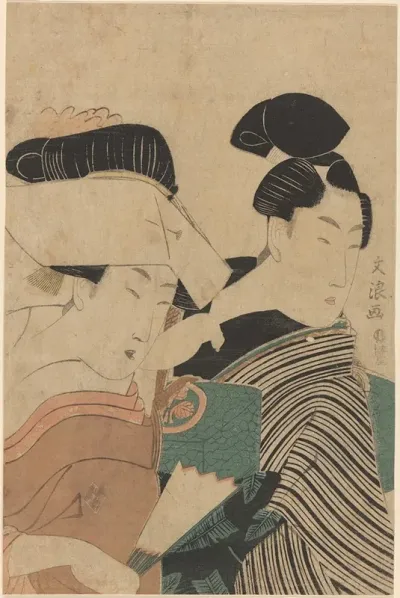 Lovers Seen At Half Length