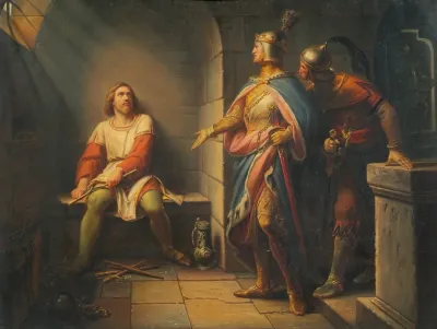 Ludwig Der Bayer Verkundet Friedrich Dem Schonen 1314 Seine Freilassung Und Bietet Ihm Die Mitregentschaft An