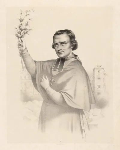 M Gr Denis Auguste Affre Archeveqe De Paris Blesse Mortellement Sur La Barricade Du Faubourg Saint Antoine Le 25 Juin 1848