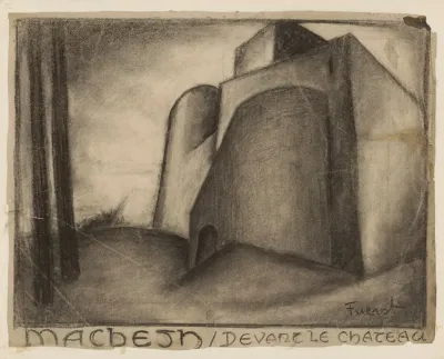 Macbeth Maquette De Decor Devant Le Chateau
