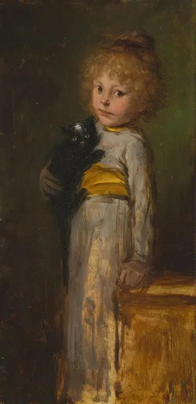 Madchen Mit Katze 2