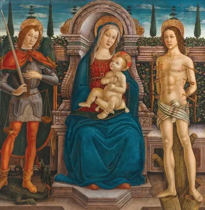Madonna And Child Enthroned With Saint Michael And Saint Sebastian