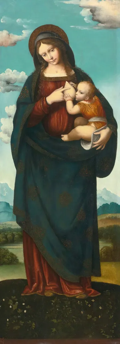Madonna Standing In A Landscape Nursing The Infant Christ