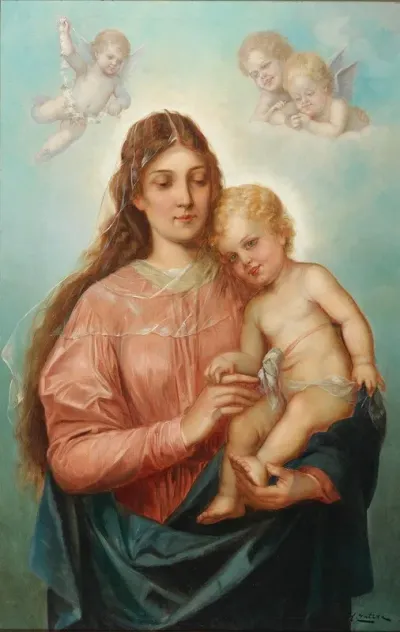 Madonna With Christ Child And Putti
