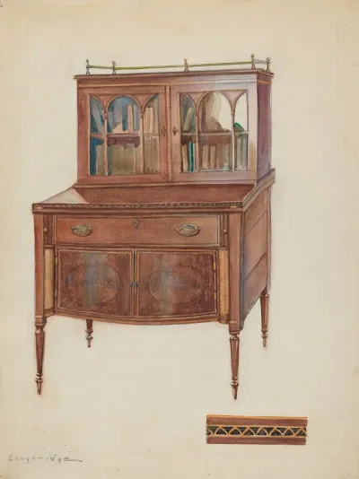 Mahogany Desk With Bookcase Top