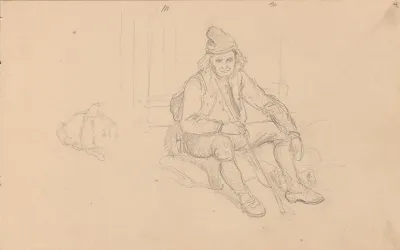 Male Head Seated Male Figure