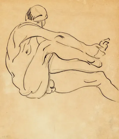 Male Nude Holding Right Foot