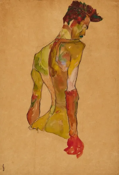 Male Nude In Profile Facing Right
