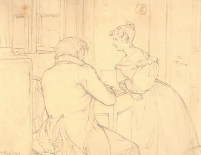 Maleren C D Gebauer Tegner For Jomfru Margrethe Hahn