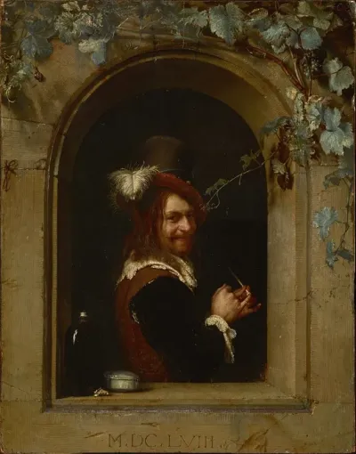 Man With Pipe At The Window