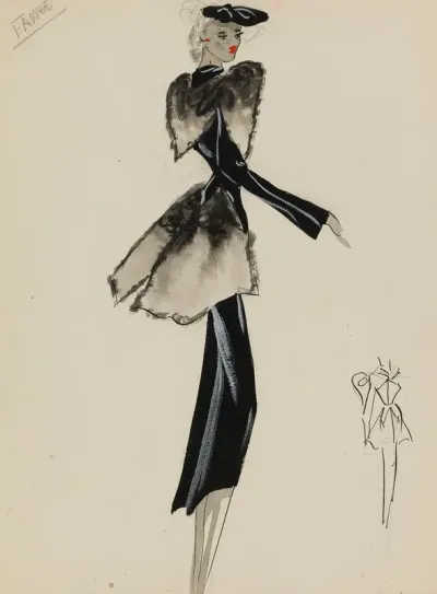Manteau Court Noir Avec Empiecements De Fourrure Grise