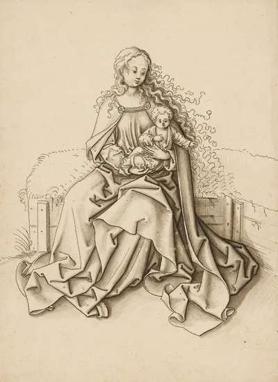 Maria Mit Dem Kind Auf Der Rasenbank