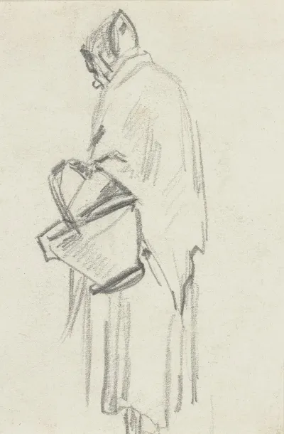 Market Woman With Basket On Her Arm