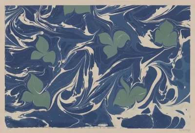 Marmorpapier Mit Floralen Motiven 2