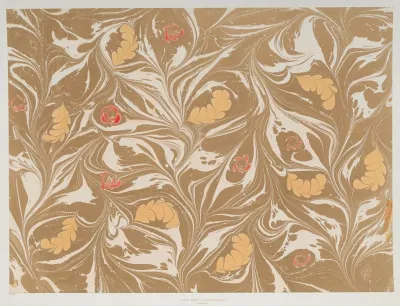 Marmorpapier Mit Kleinen Bluten Und Blattermotiven