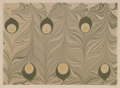 Marmorpapier Pfauenfeder Motiv