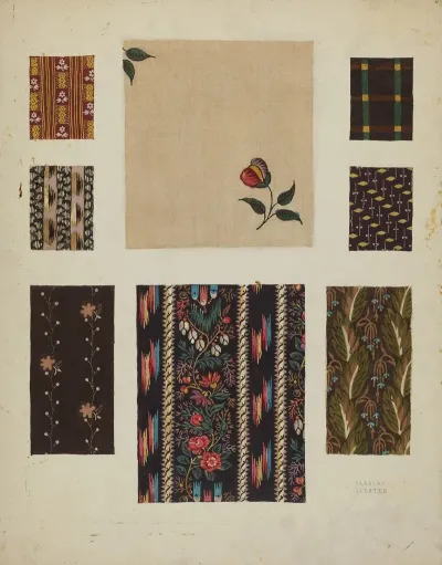 Materials From Patchwork Bedspread 6