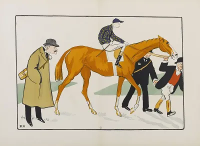 Maurice Ephrussi Le Jockey Rigby Et Lentraineur Carter