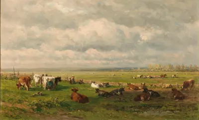 Meadow Landscape With Cattle