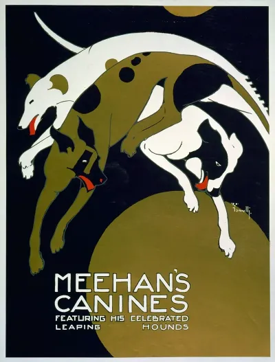 Meehans Canines Featuring His Celebrated Leaping Hounds