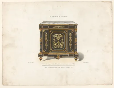 Meuble De Salon Louis XVI Bronzes Et Marqueterie De Cuivre