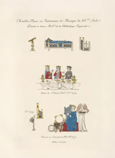 Meubles Vases Et Instrumens De Musique Du Xivme Siecle