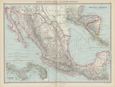 Mexico And Central America With British Honduras
