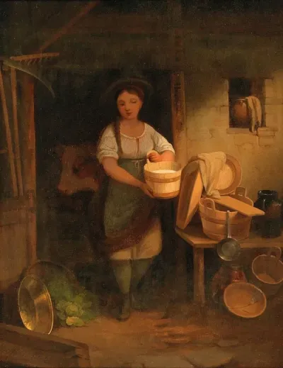 Milkmaid In The Barn