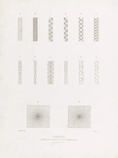Modeles De Cannes De Verre Filigraniques